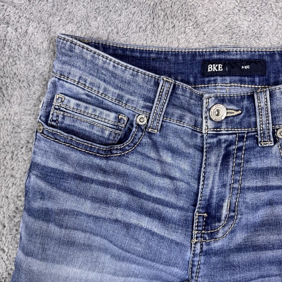 BKE Alec Jeans Mens 28x34 Whisker Straight Light Wash Denim Low Rise Cowboy - Picture 7 of 14